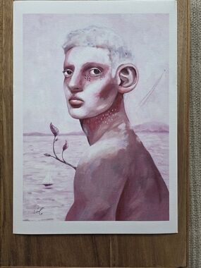 Blush-Toned Figurative Art Print - Contemporary Home Painting Bran Sólo "Algódon